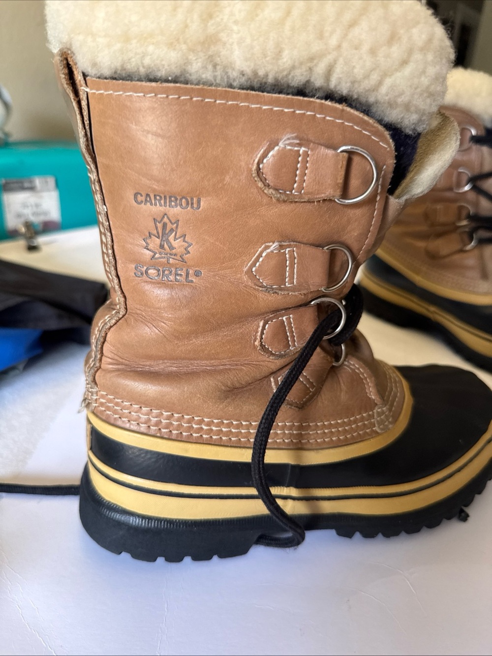 Sorel Women's Winter Lace-Up Boots Vintage Kaufman Caribou Made in Canada - Picture 4 of 10